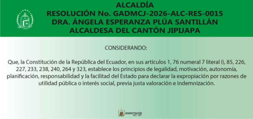 RESOLUCIÓN No. GADMCJ-2026-ALC-RES-0015