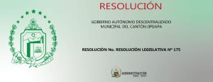 RESOLUCIÓN LEGISLATIVA Nº 175