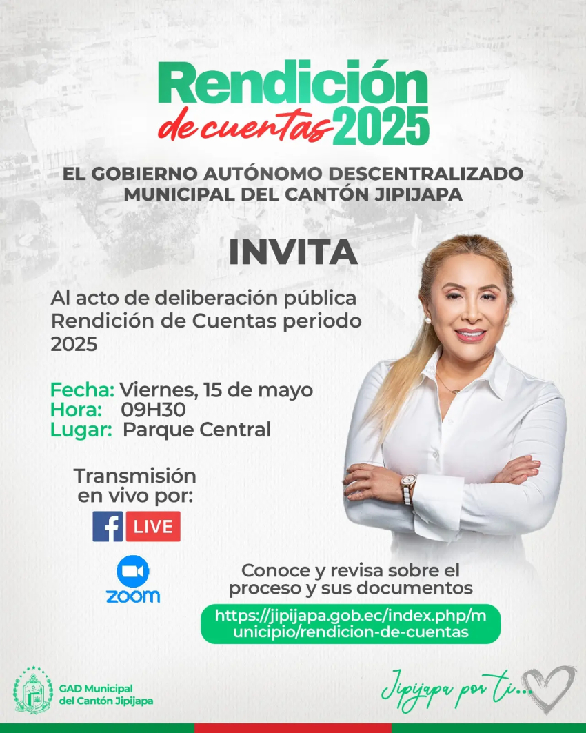 Los invitamos a ser partícipes del Acto de Deliberación Pública Rendición de Cuentas 2025