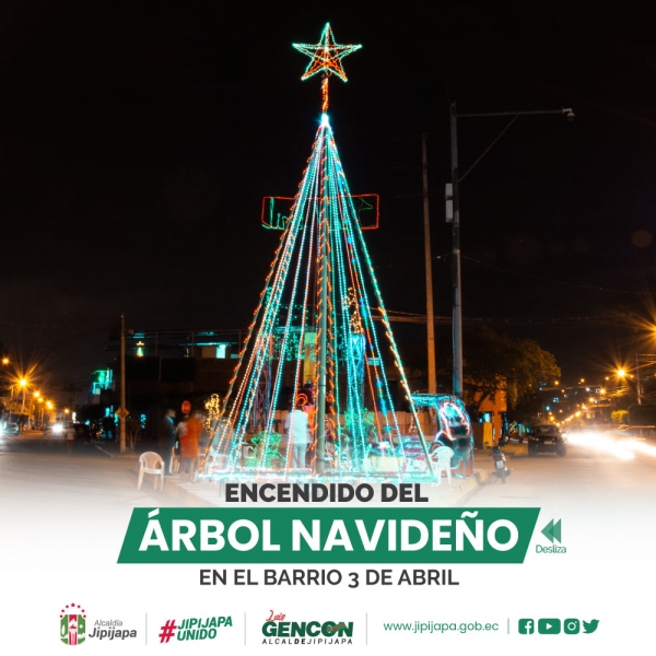 Encendido del árbol de navidad en el barrio 3 de abril
